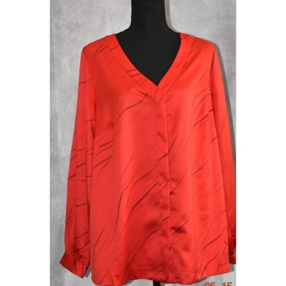 Alfani Red Lin Breeze Blouse